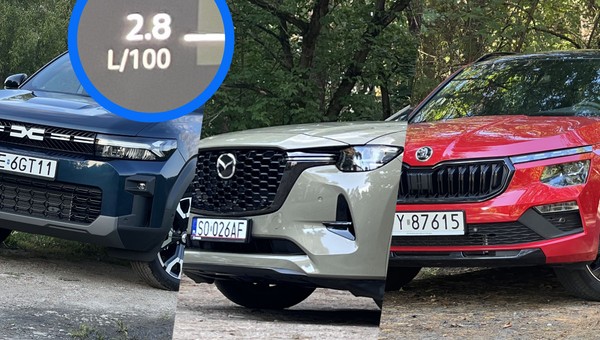 SUV-y Dacii, Mazdy i Skody (od lewej)