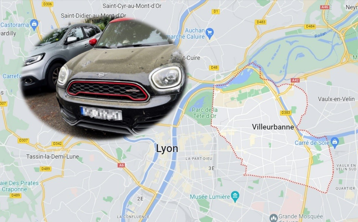 Przywłaszczone Mini zostało ukryte w garażu w Lyonie.