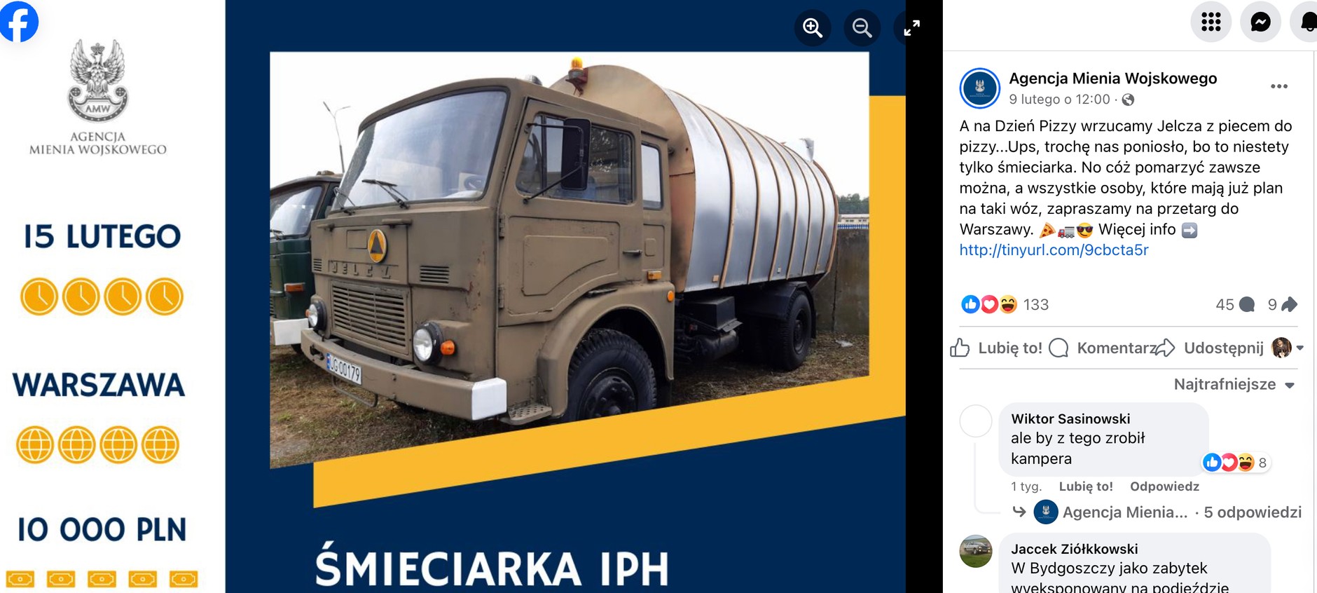 Od Agencji Mienia Wojskowego kupić można nawet zabytkową śmieciarkę.