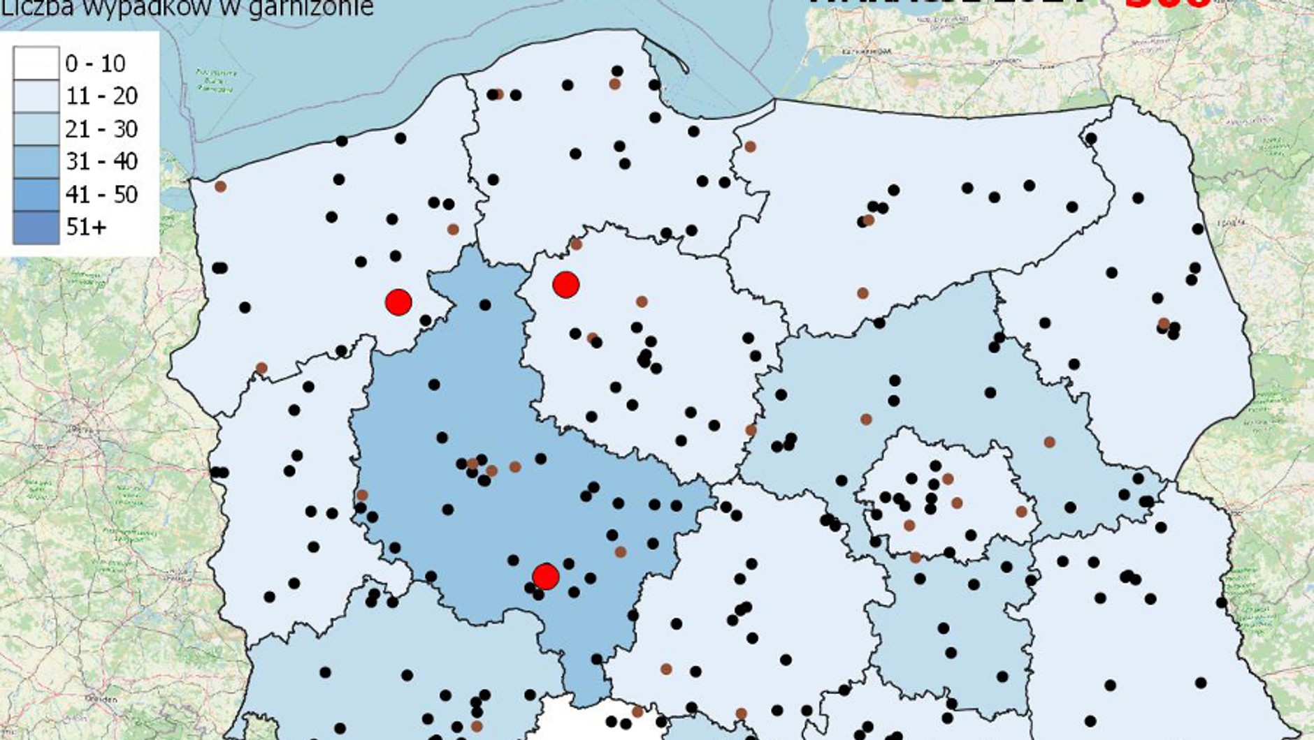 Wakacyjna mapa wypadków drogowych ze skutkiem śmiertelnym. Stan na 19.08.2024 r.