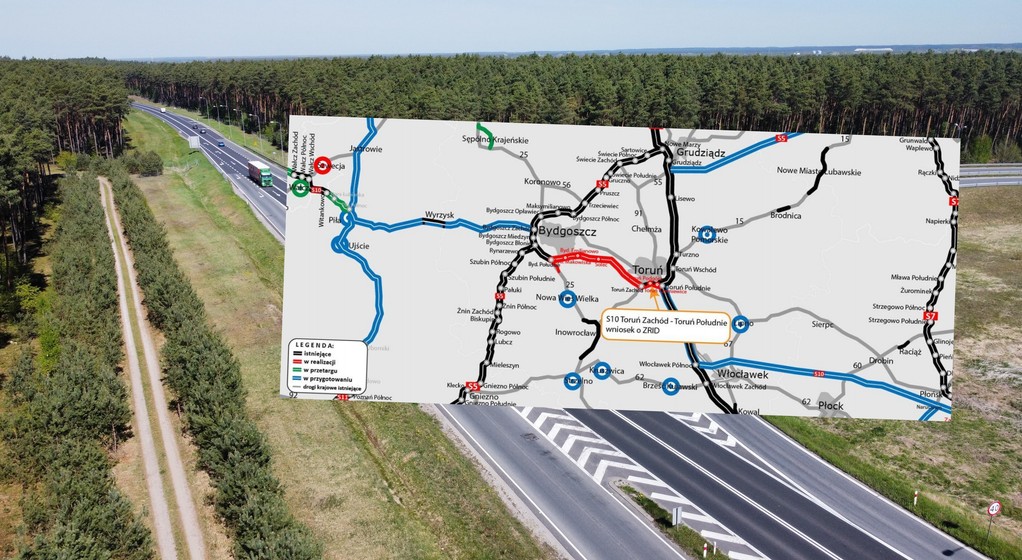 Droga ekspresowa S10 koło Torunia zostanie rozbudowana