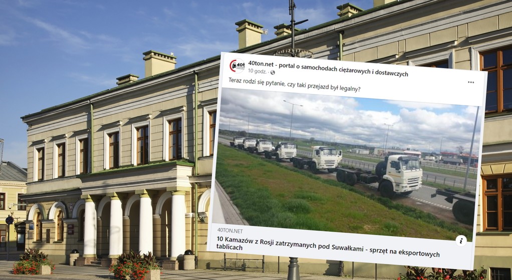 Pod Suwałkami zatrzymano 10 rosyjskich Kamazów (Fot. 40ton.net — portal o samochodach ciężarowych i dostawczych﻿/Facebook)