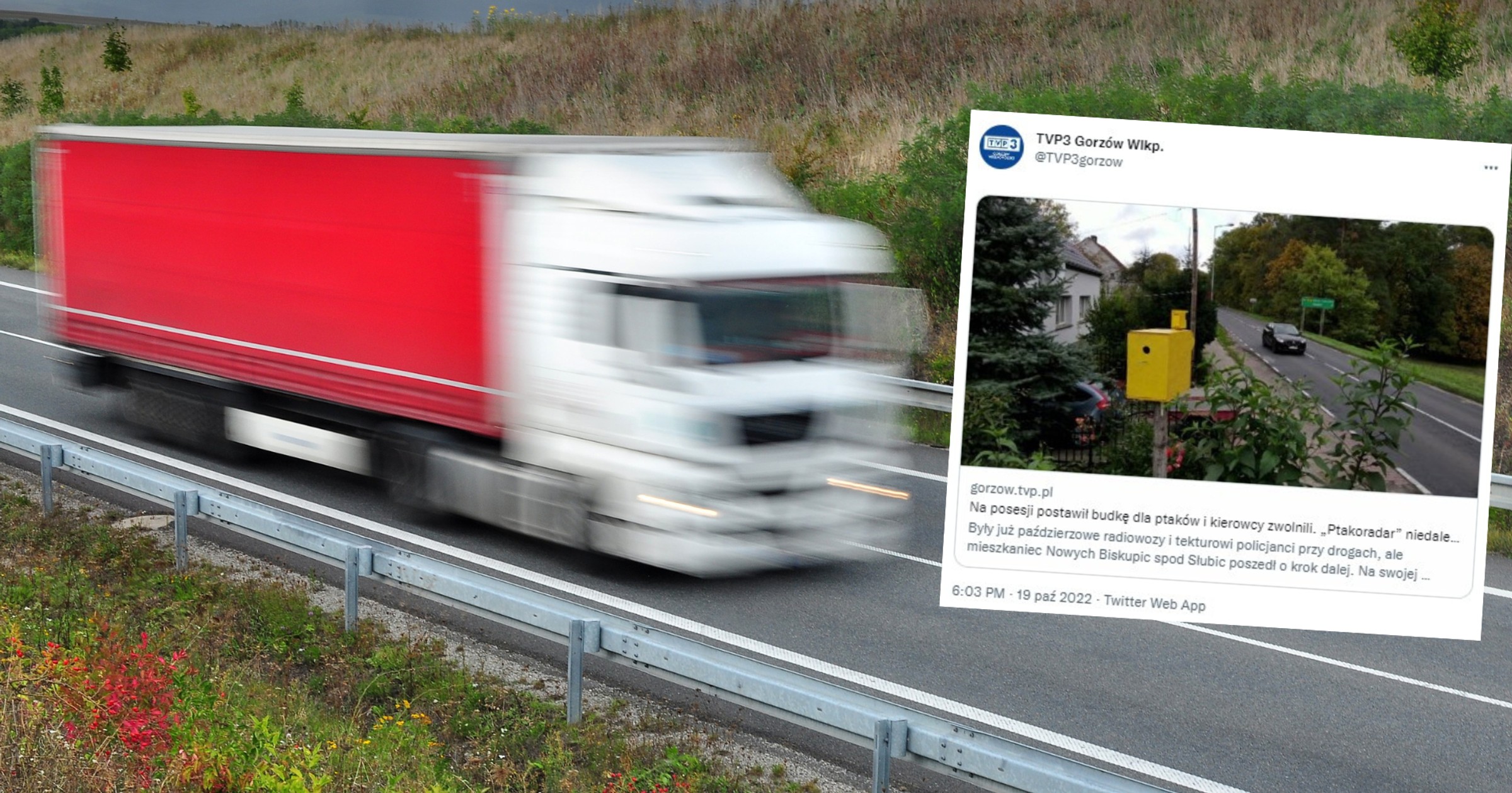 Ciężarówki już "nie trzęsą" domem mieszkańca lubuskiej wsi (screen: Twitter/tvp3gorzow)