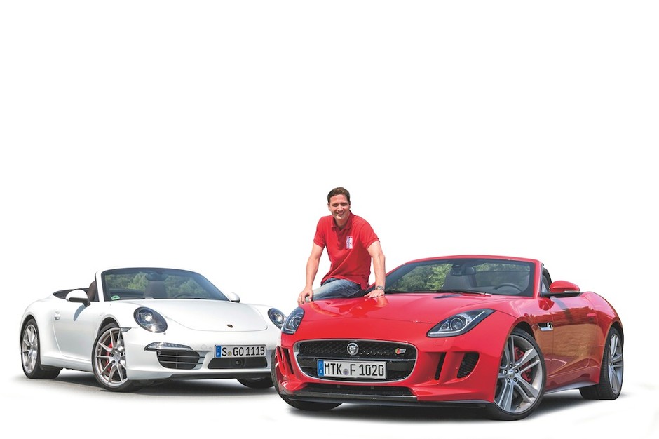 Jaguar F-Type i Porsche 911 Carrera S cabrio