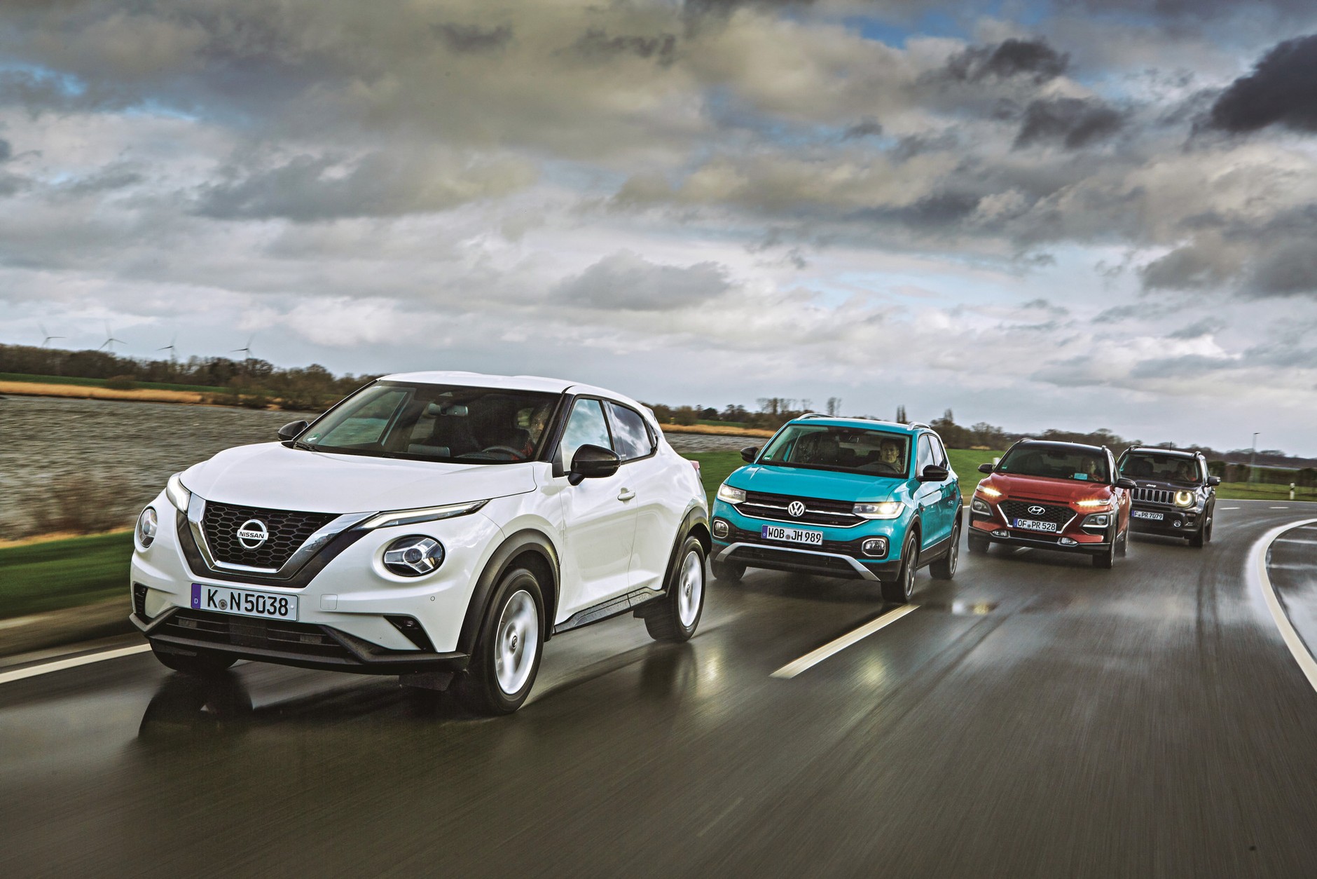 Nissan Juke, VW T-Cross, Hyundai Kona, Jeep Renegade