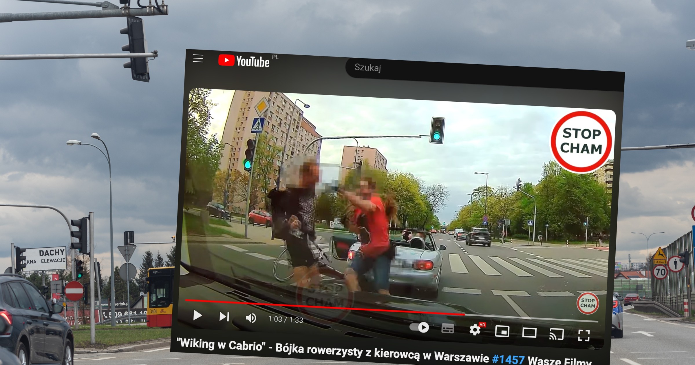 Wymuszenie pierwszeństwa zakończone bójką