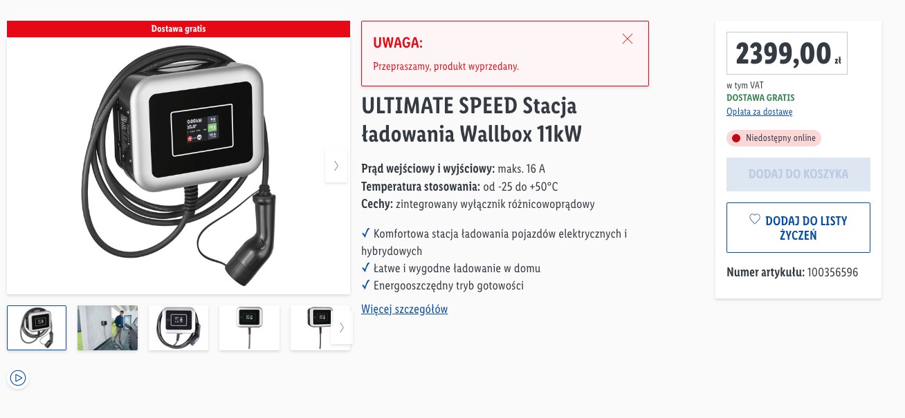 Ładowarki z Lidla: w Niemczech taniej niż w Polsce