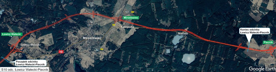 Plan orientacyjny odcinka Łowicz Wałecki-Piecnik