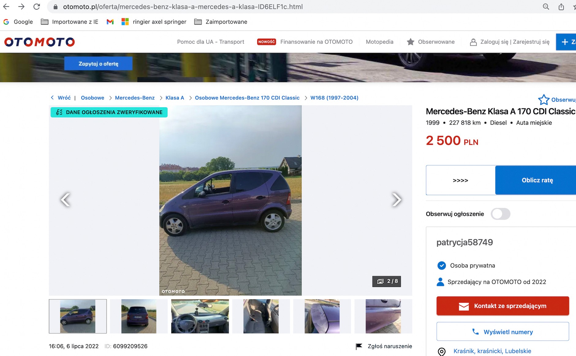 Mercedes klasy A – oferta z Otomoto