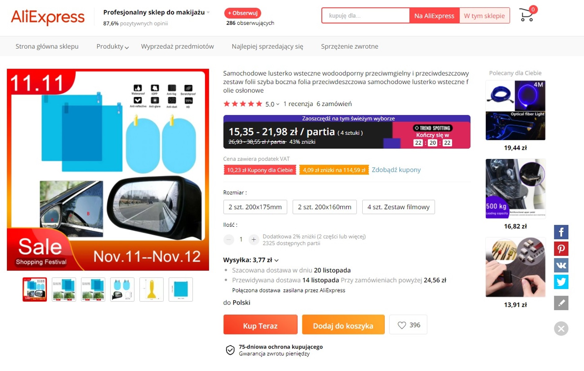 Folia na szybę i lusterko