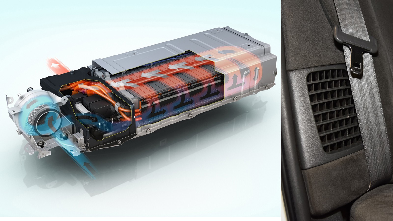 Akumulator ma powietrzny system chłodzenia. Warto dbać o czystość filtrów (wlot powietrza obok kanapy).