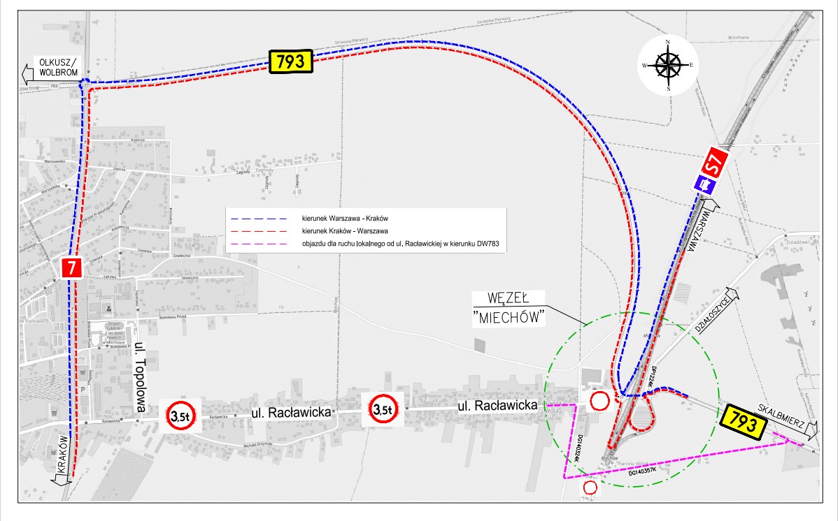 Plan prowadzenia objazdów węzeł "Miechów"