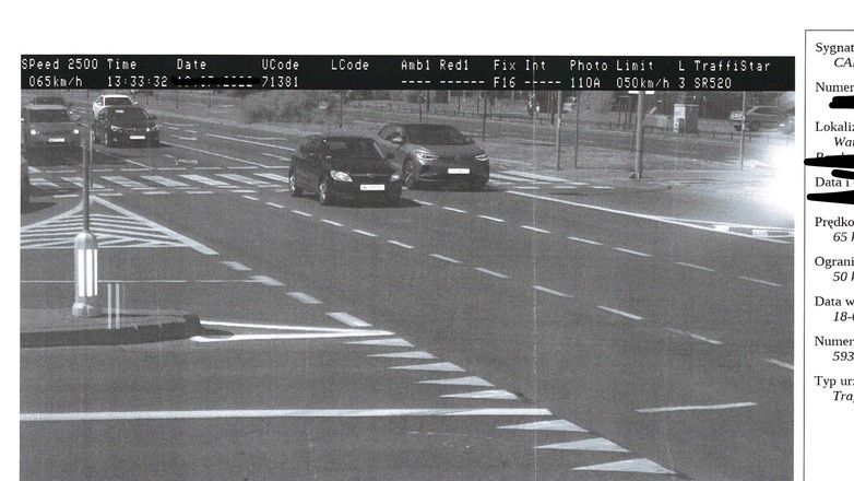 Zdjęcie z fotoradaru, który nie jest fotoradarem