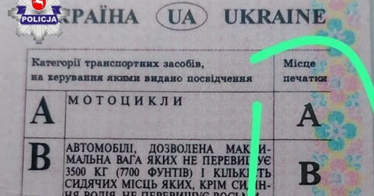 Podrobione prawo jazdy 60-latka z Ukrainy
