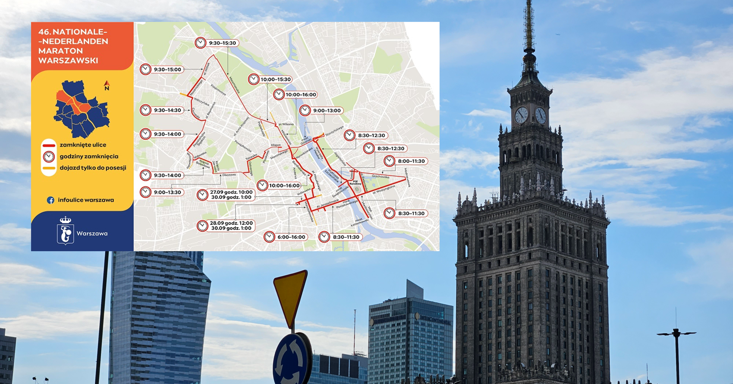Utrudnienia w ruchu Warszawa 28 i 29 września 2024 r.
