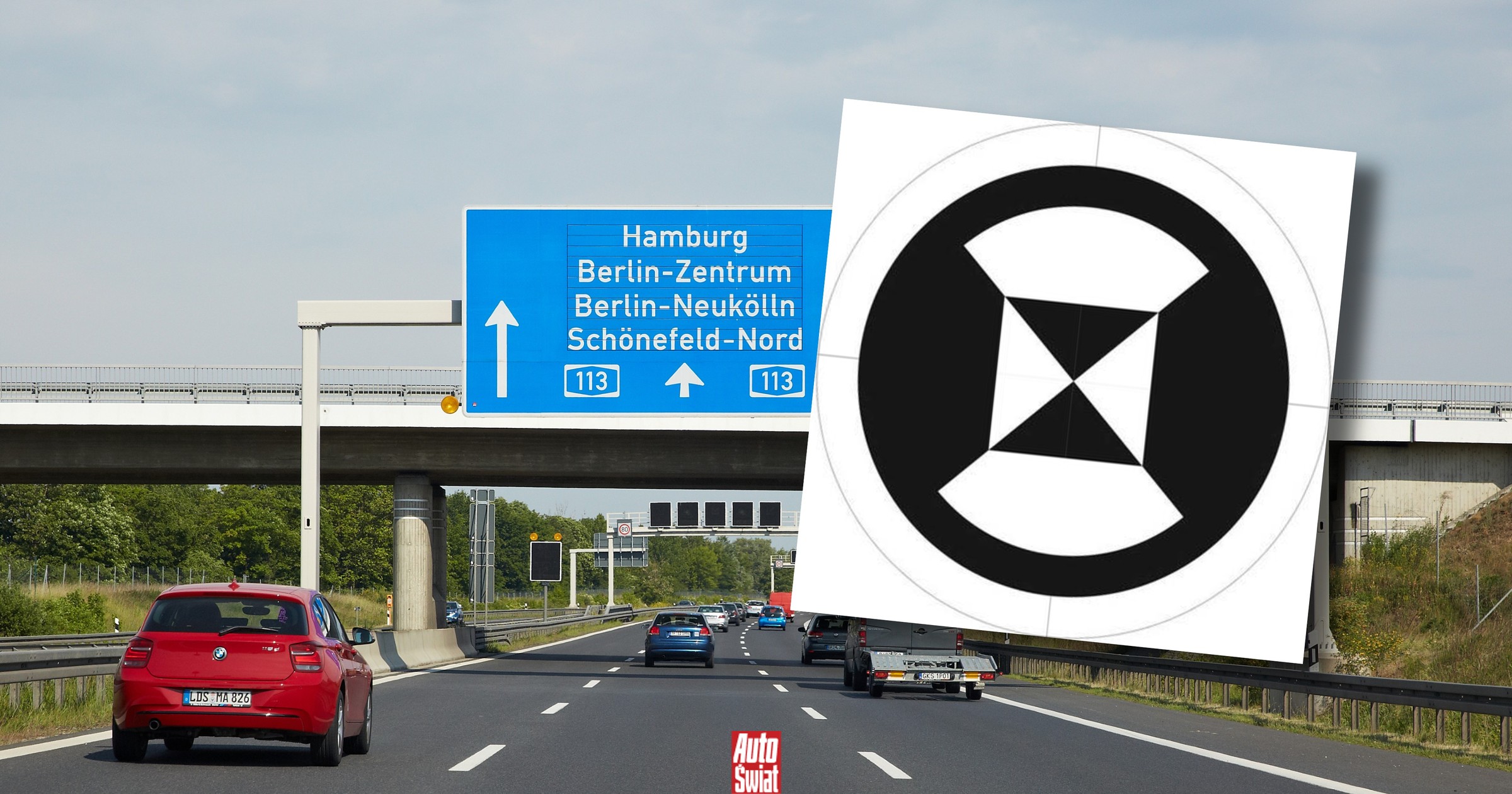 Nowy znak drogowy na niemieckich autostradach. Co oznacza czarno-biała klepsydra?