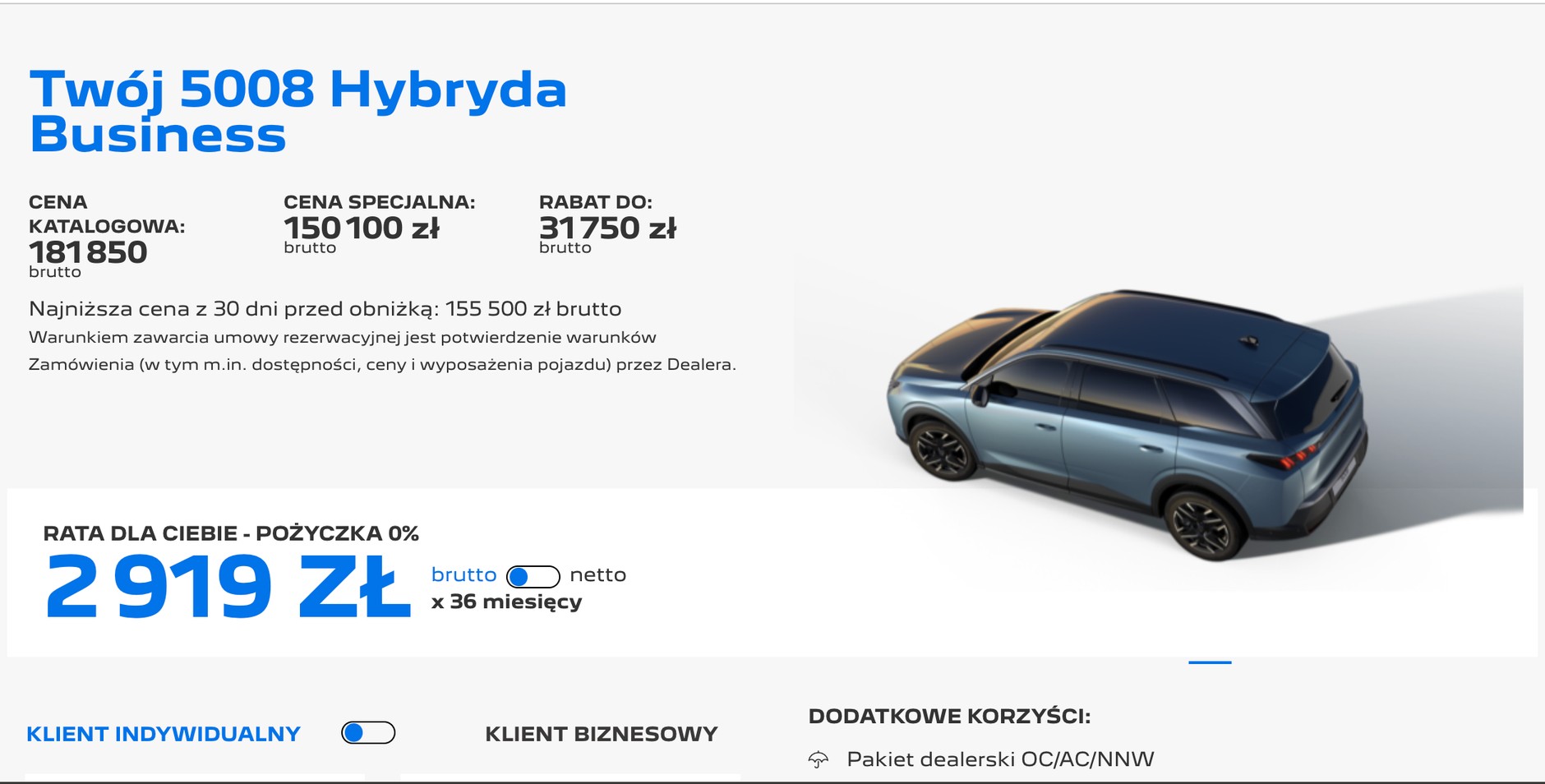 Auta dostępne od ręki bez dyskusji oferowane są ze zniżkami – w tym przypadku prawie 32 tys. zł
