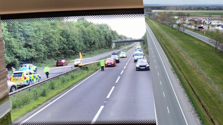Samolot wylądował na środku autostrady w Anglii