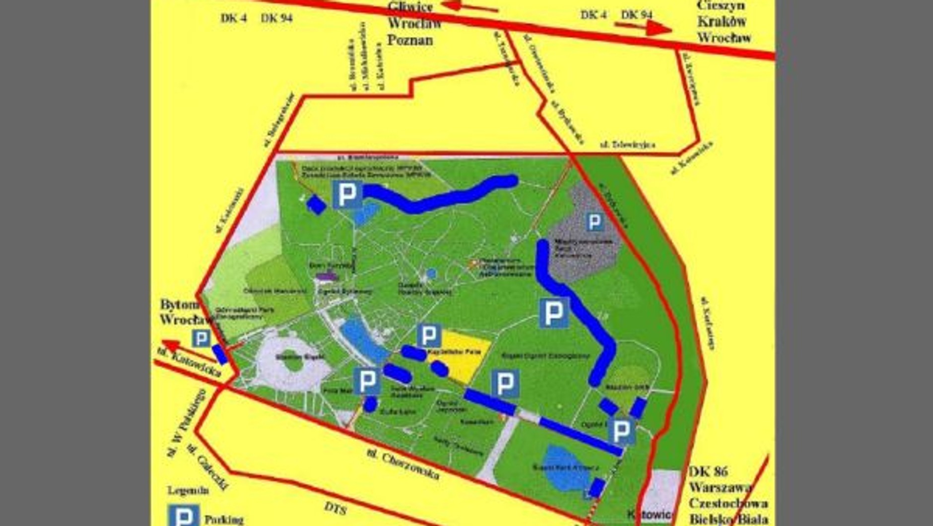 Mapka parkingów 2 - koncert U2
