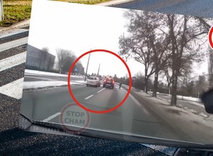 Wyprzedził auto stojące przed przejściem dla pieszych. Ułamki sekund od tragedii [WIDEO]