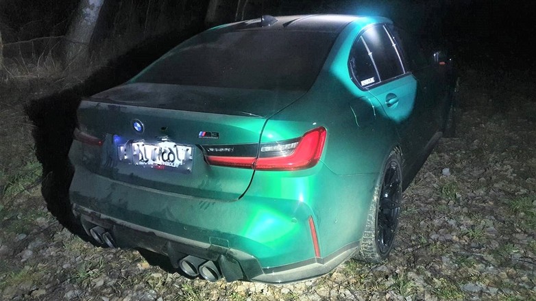Skradzione BMW M3 znalezione w Sejnach