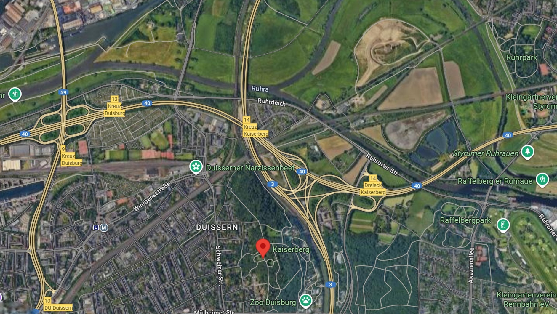 Węzeł Kreuz Kaiserberg łączycy autostrady A40 i A3 w Niemczech