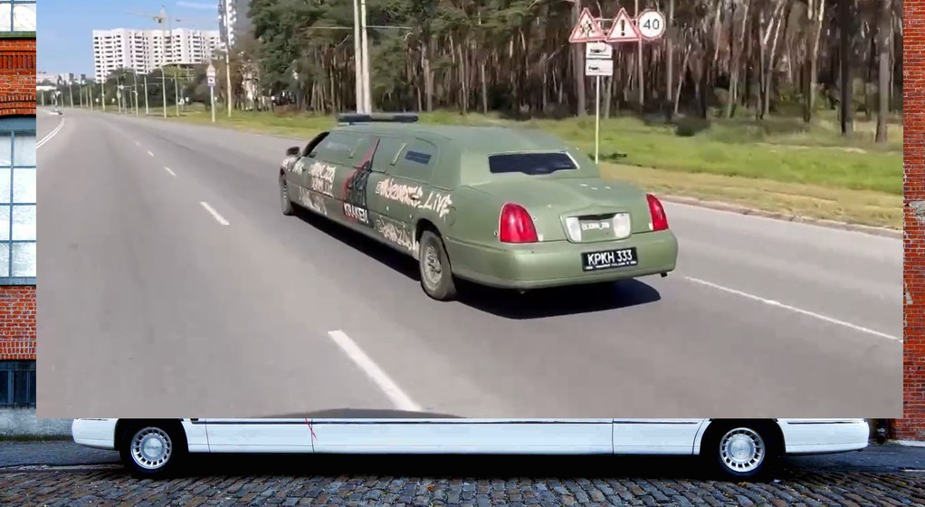 Limuzyna z Ukrainy przerobiona na pojazd wojskowy