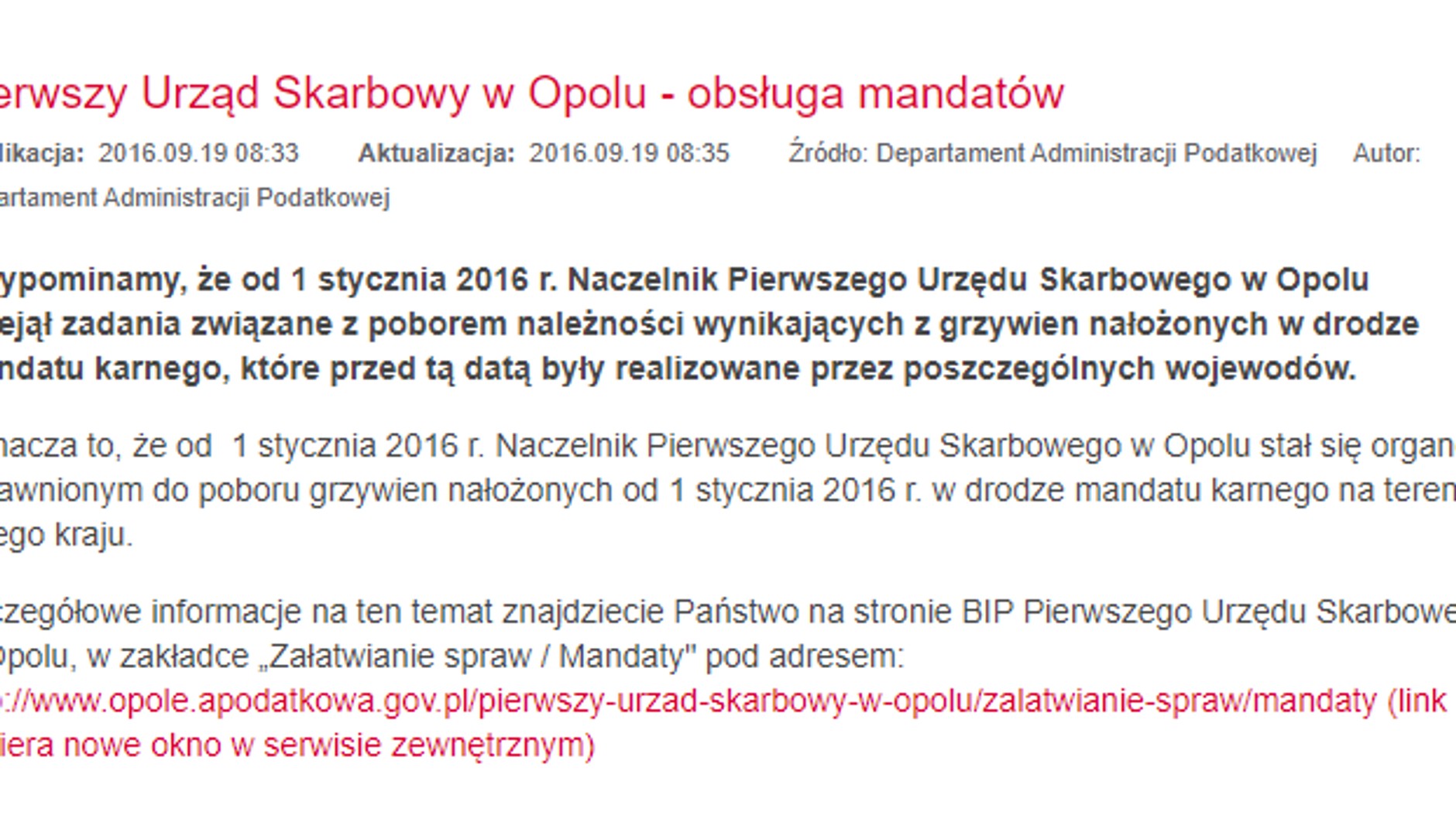 List z Urzędu Skarbowego w Opolu to nie oszustwo