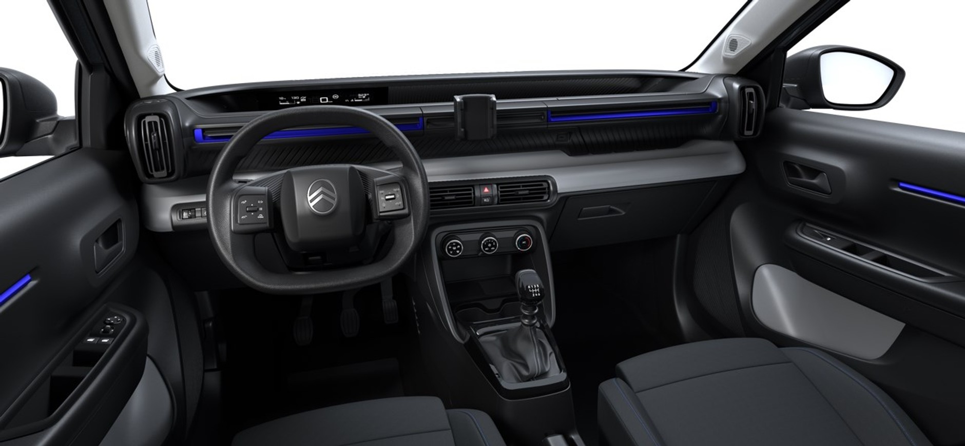 Wnętrze podstawowej wersji Citroena C3
