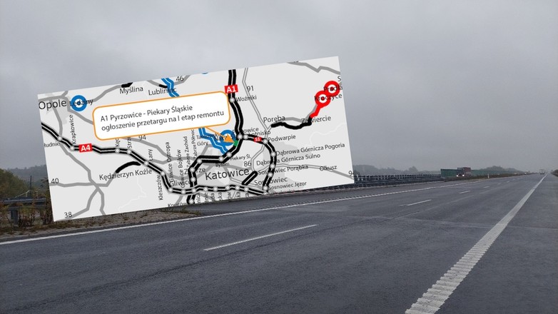 Remont uszkodzonej autostrady A1