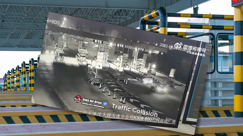 wypadek na chińskiej autostradzie