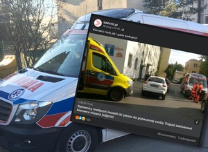 Ratownicy musieli ruszyć pieszo. Nierozsądny kierowca zablokował dojazd pod blokiem