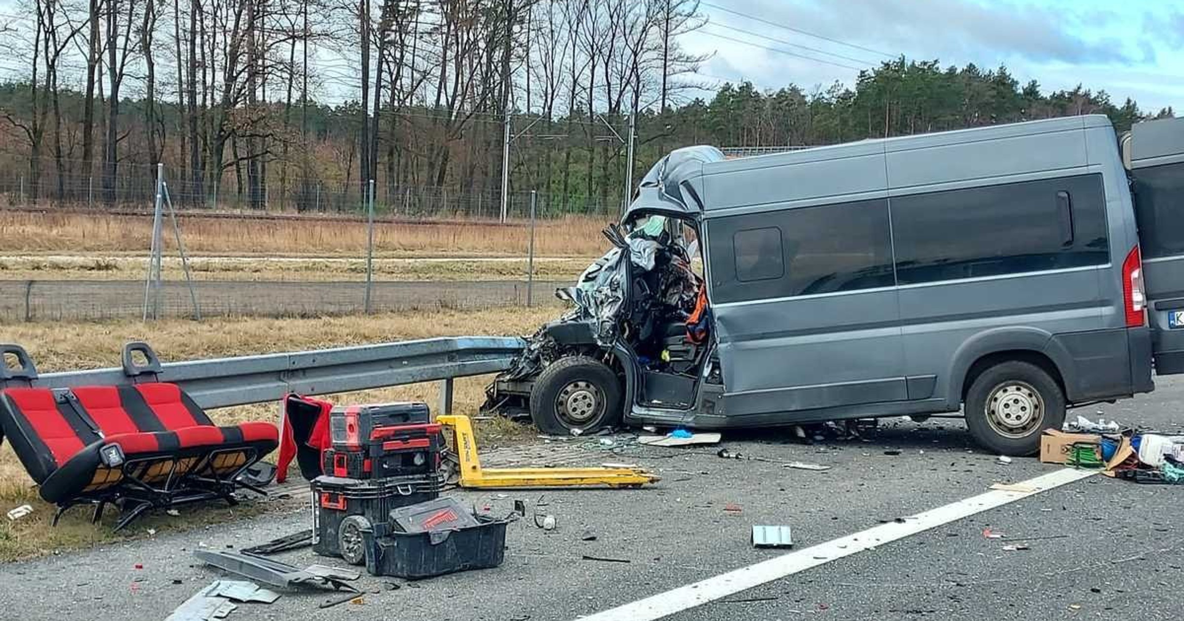 wypadek na autostradzie A4 między Brzeskiem i Tarnowem