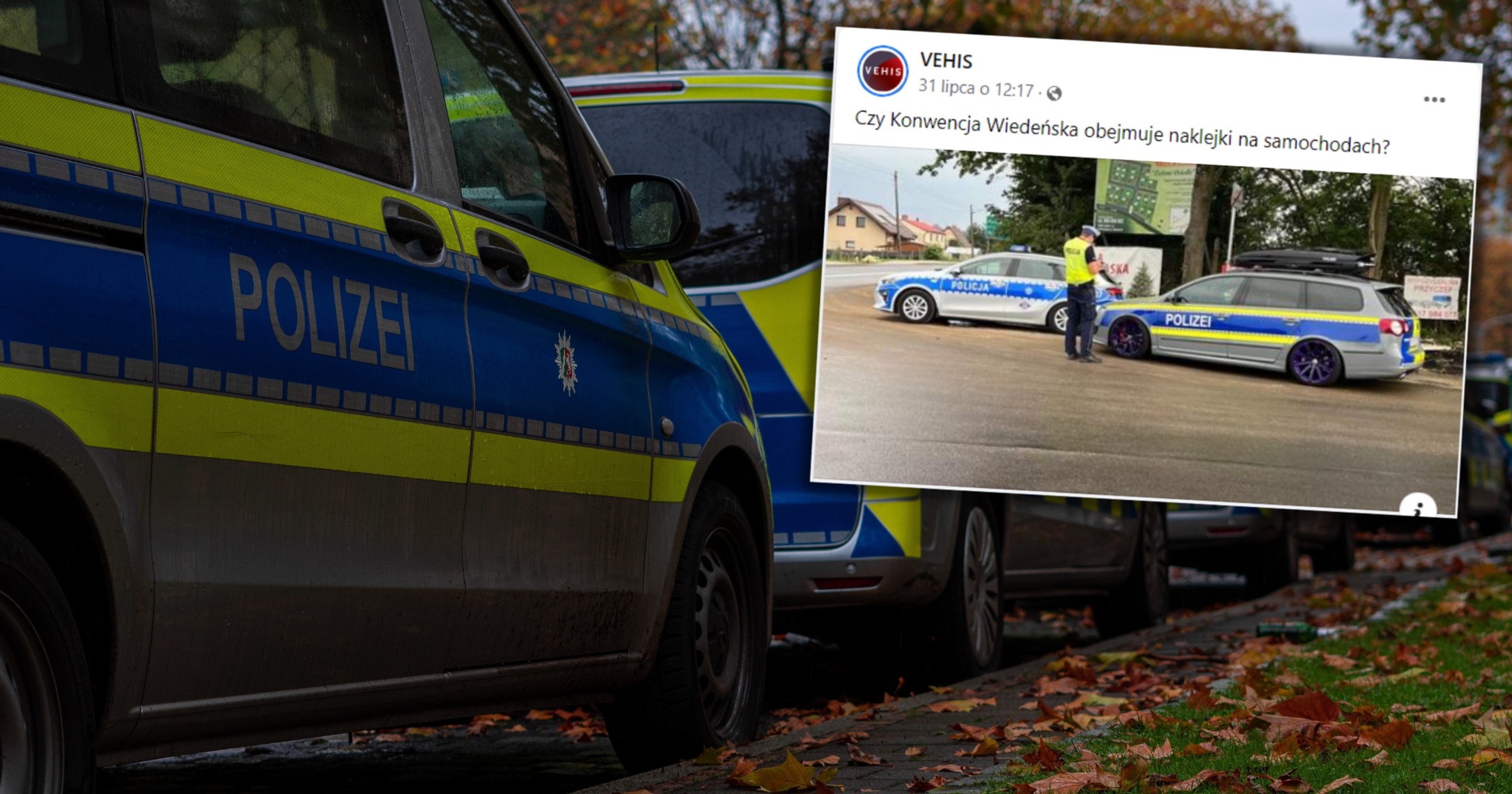 Passat pana Kamila wyglądał tak samo, jak niemiecki radiowóz (screen: Facebook/vehis.pl