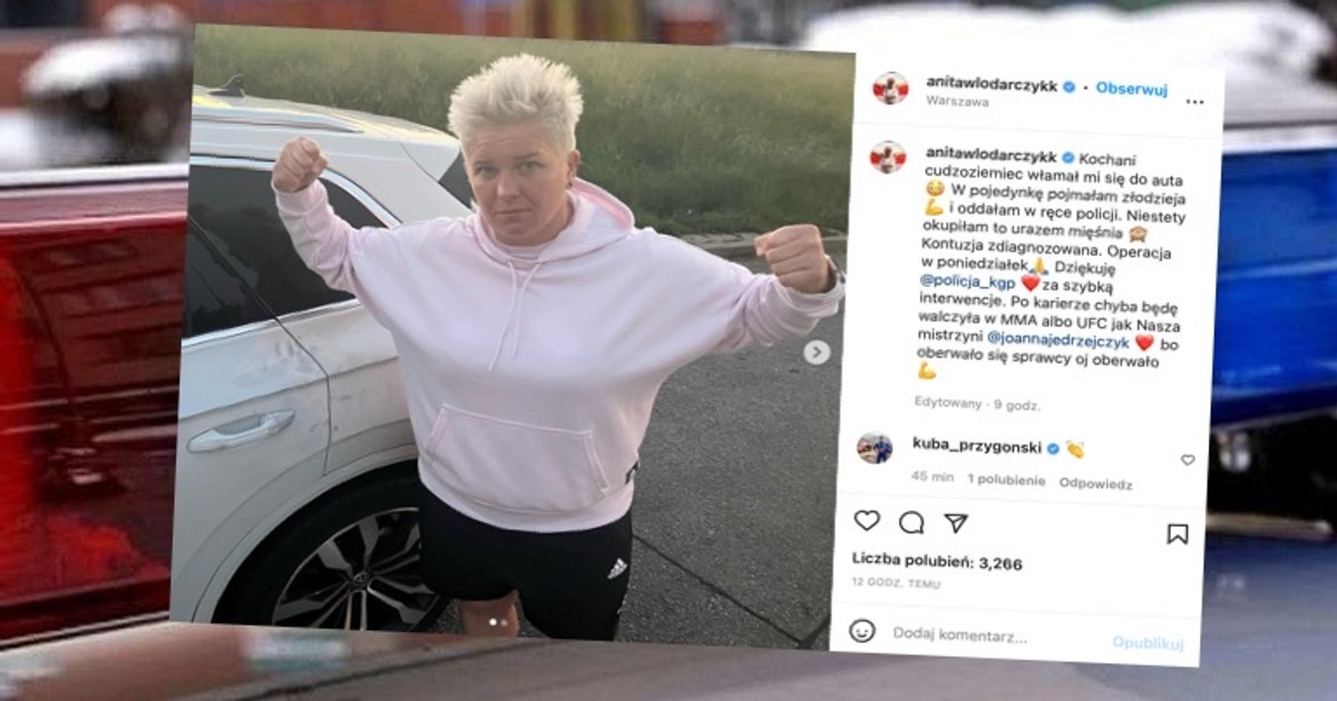 Anita Włodarczyk sama ujęła złodzieja, który włamał się do samochodu mistrzyni olimpijskiej w rzucie młotem
