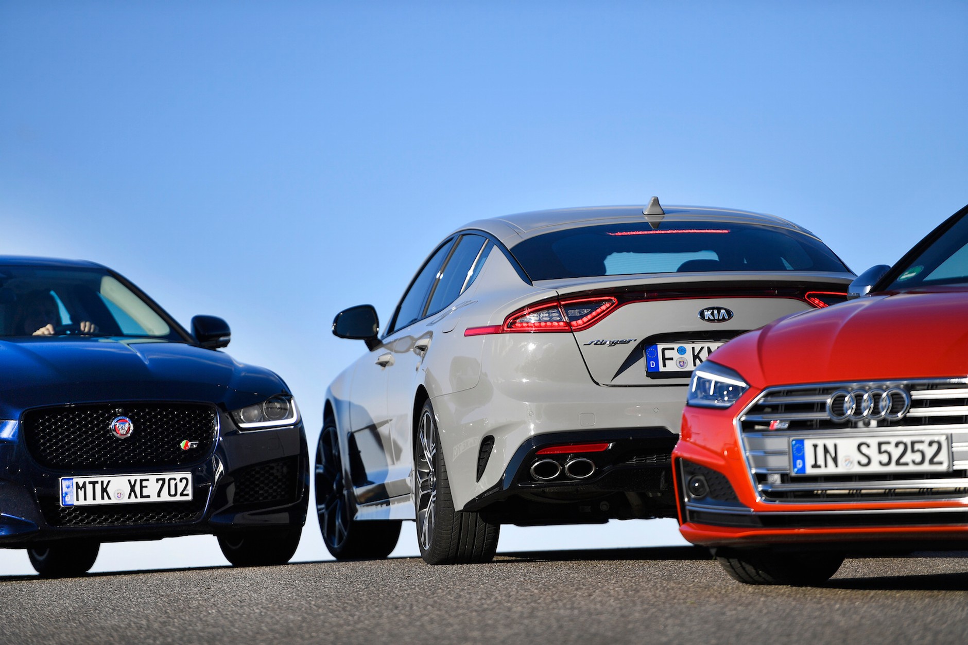 Kia Stinger GT kontra Audi S5 Sportback i Jaguar XE S