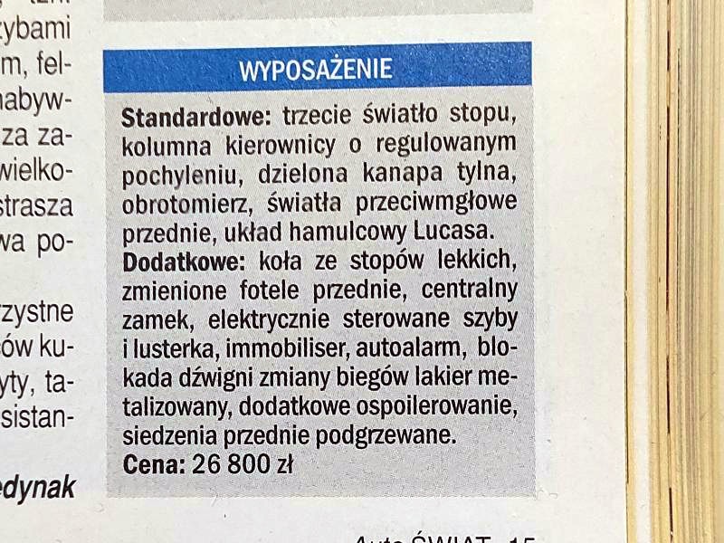 Test Poloneza Atu z archiwum "Auto Świata"