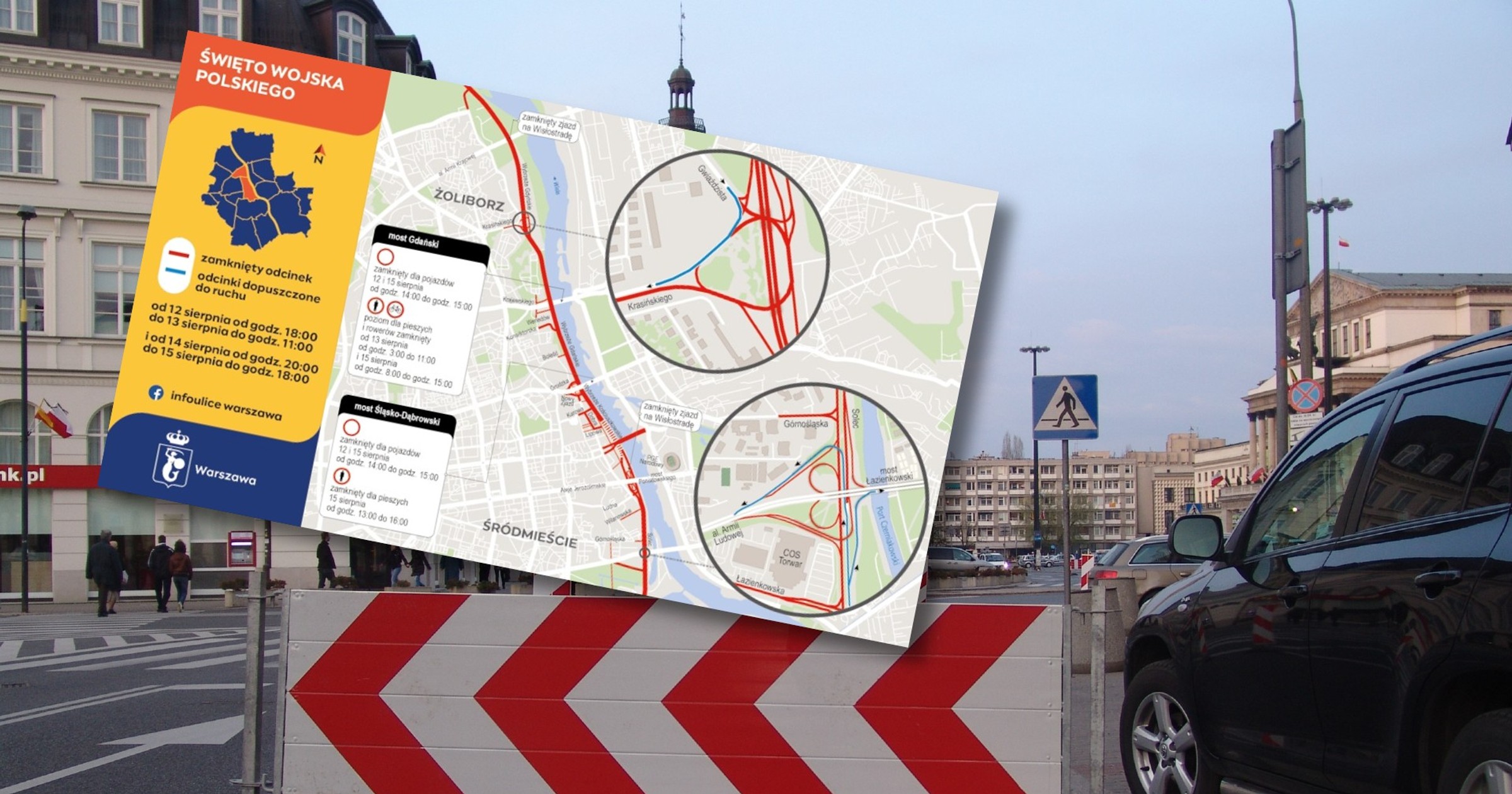 Wisłostrada defilada mapa