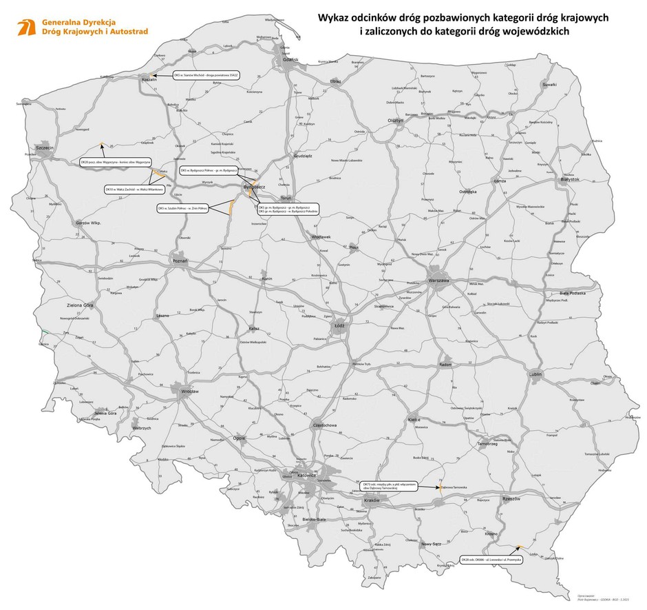 odcinki pozbawione DK w 2020 roku