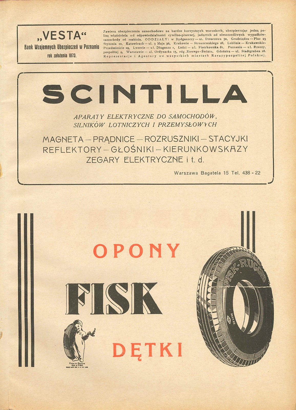 Reklamy motoryzacyjne z lat 30.