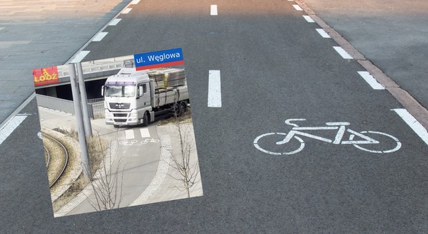 Ciężarówka na ścieżce rowerowej. Kierowca postanowił skrócić sobie drogę [Nagranie]