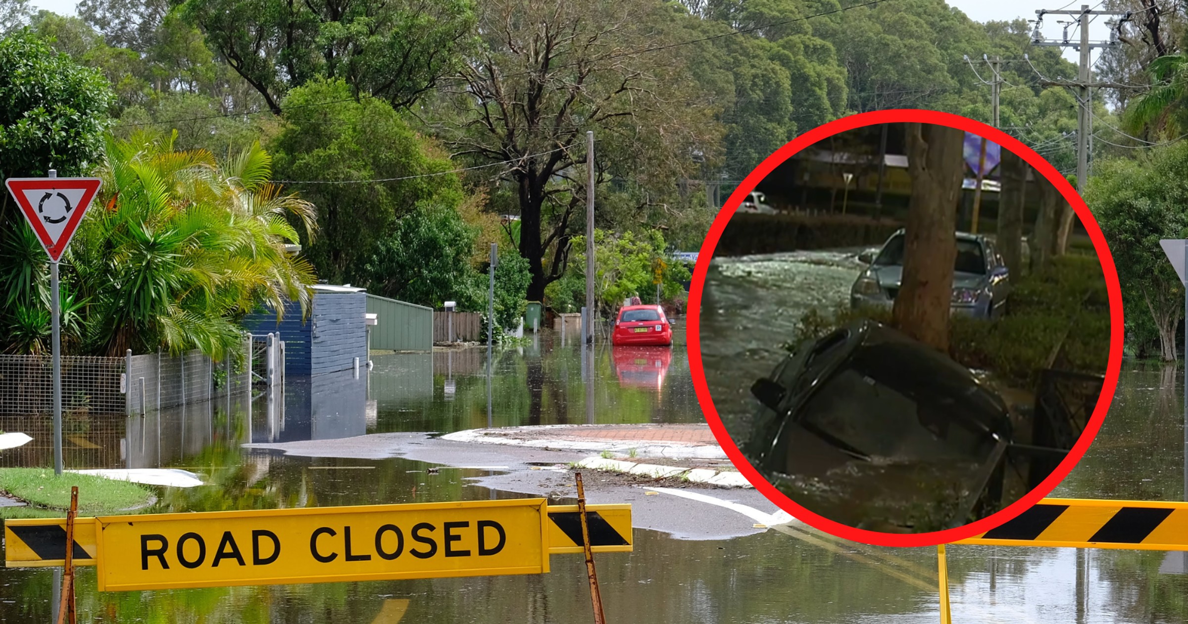 Mercedes zatonął pod wodą (zdjęcie ilustracyjne, screen: twitter.com/@9NewsPerth)