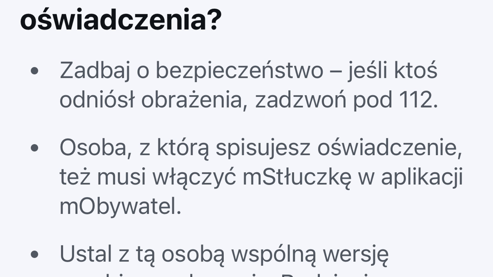 Funkcja mStłuczka w aplikacji mObywatel