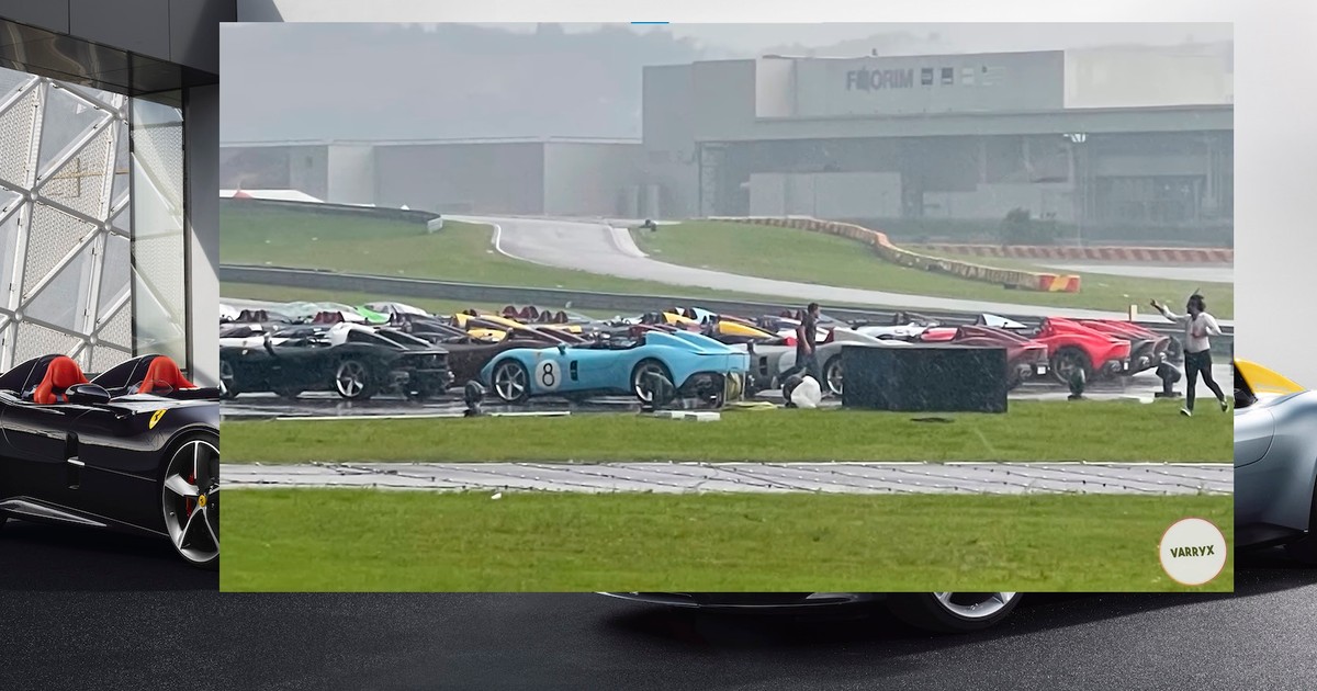 Ferrari Monza zalane przez deszcz