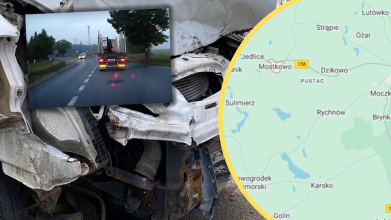 Kierowca Volkswagena zignorował przepisy i zaczął wyprzedzanie. Do tragedii nie doszło, dzięki innym kierującym (Screen: YouTube/StopCham/Google Maps)