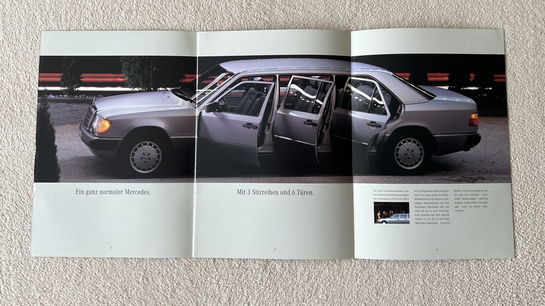 Prospekt przedłużonej wersji Mercedesa W 124