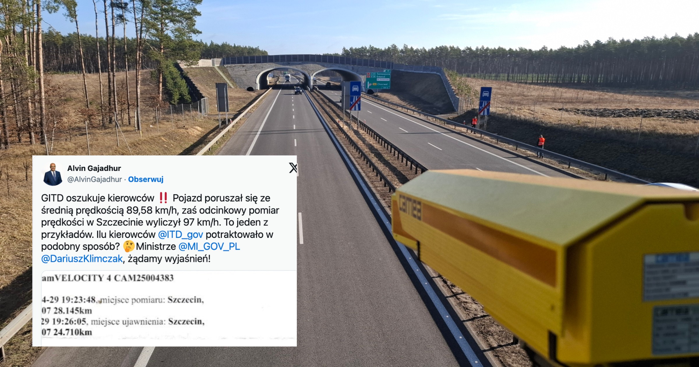 Czy odcinkowy pomiar prędkości może się mylić? Ten pod Szczecinem mylił się na pewno i to przy prostych obliczeniach.
