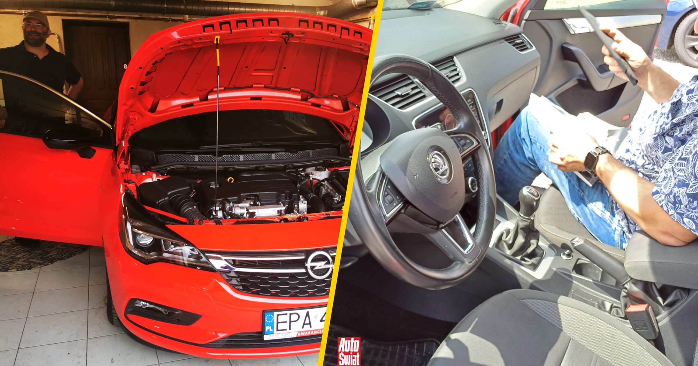 Due modelli di auto, Skoda Octavia e Opel Astra, confrontati in base a dati di usura e prestazioni