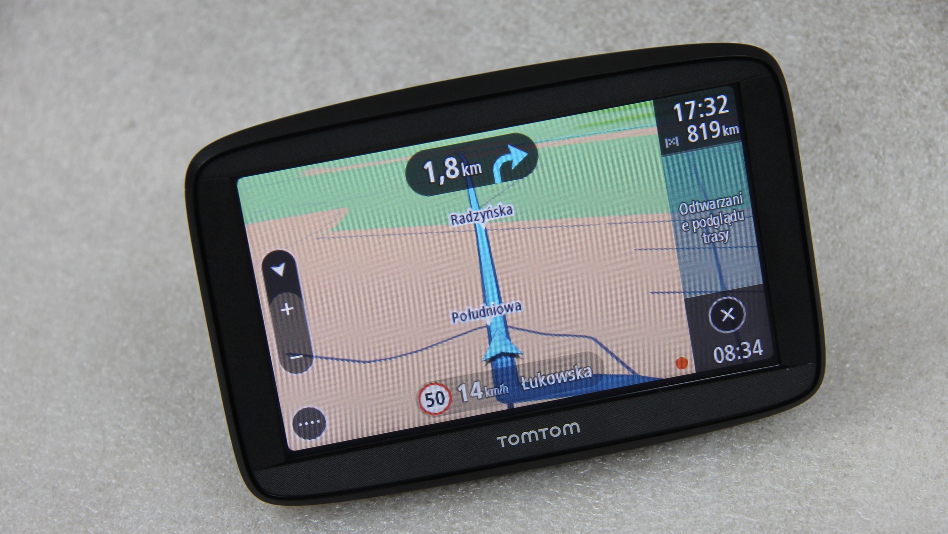 TomTom Start 52 potrafi symulować przejazd wybraną trasą