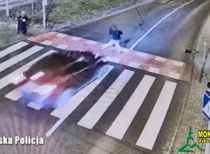 Pieszy potrącony przez rozpędzony samochód. Pijany wtargnął na przejście